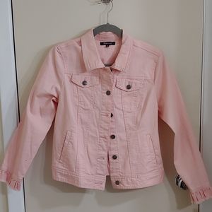 Pink Denim Jacket with Fringe